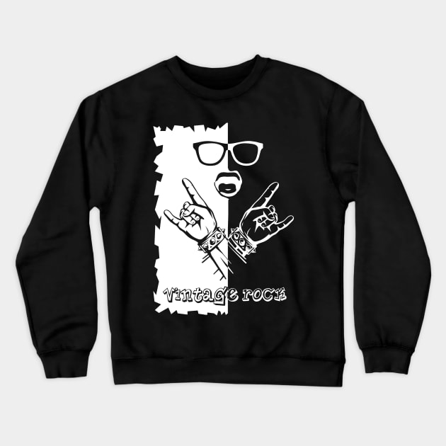 vintage rock and roll band Crewneck Sweatshirt by Javacustoms